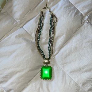 Big green costume necklace